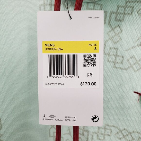 Jordan x CLOT All Over Print Sweatshirt Hoodie Men Size Small NWT - Picture 5 of 14